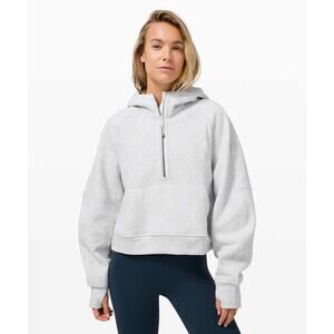 Lululemon Scuba Oversized Half-Zip Hoodie Heathered Core Light Grey Size M/L